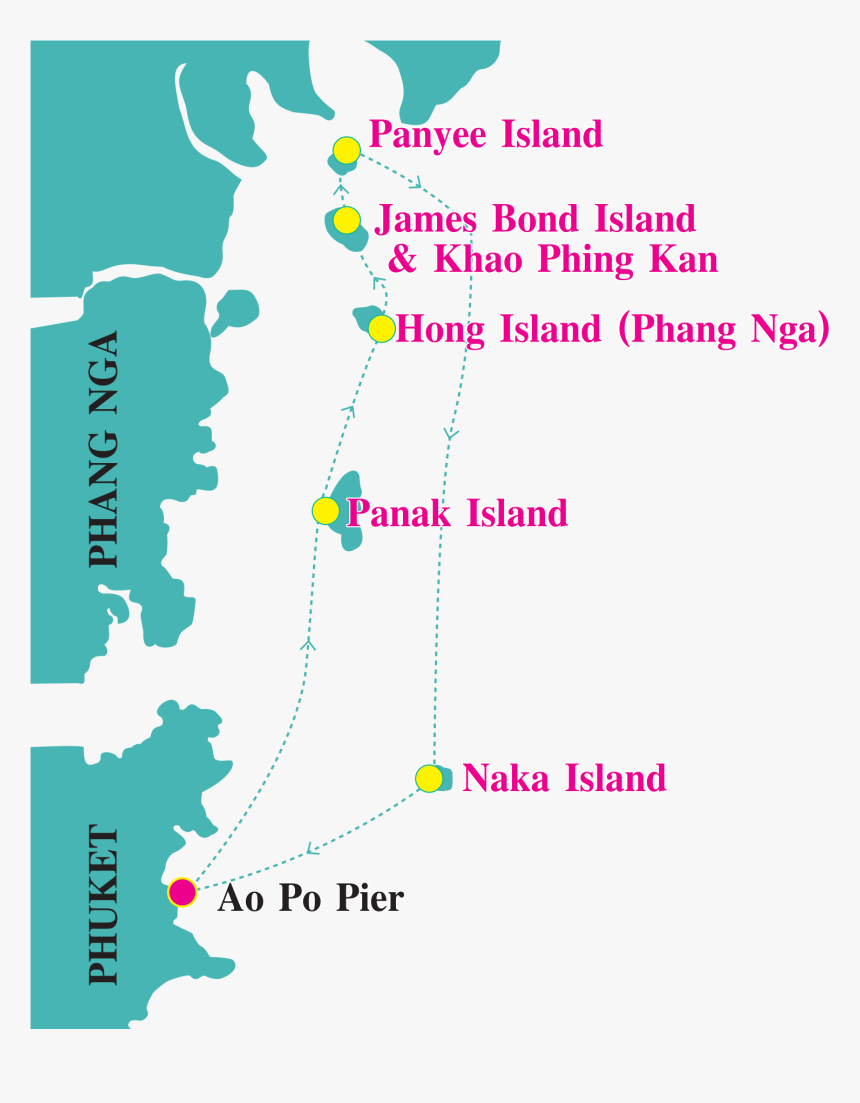 James Bond By Speed Boat - James Bond Island Tour Map, HD Png Download, Free Download