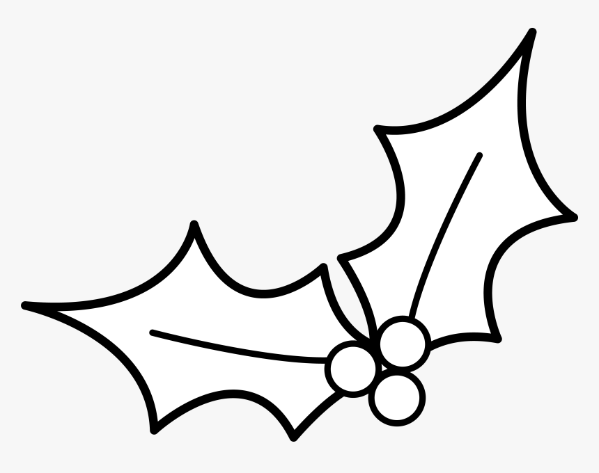 Christmas Holly Line Art, HD Png Download kindpng