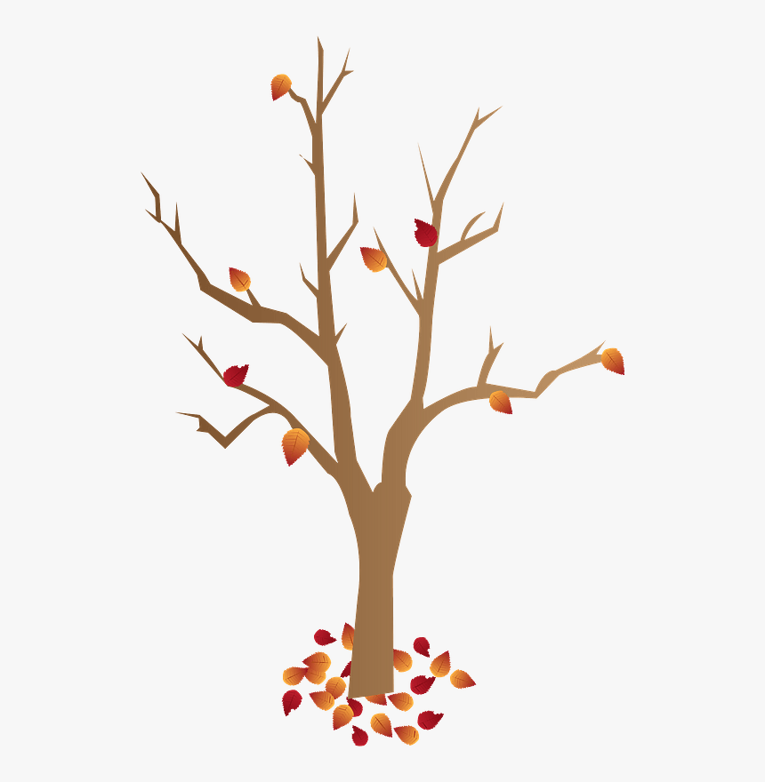 Fallen Leaves Tree Clipart - 秋 木 イラスト 無料, HD Png Download, Free Download