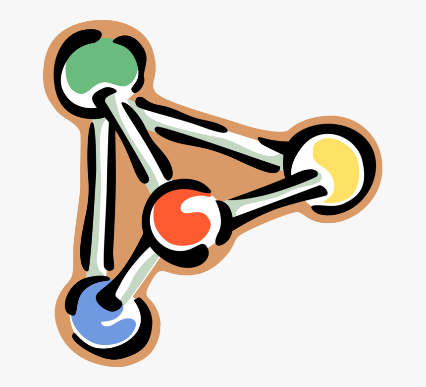 Vector Illustration Of Chemistry Molecule Atoms Held - Chemical Bond Clipart, HD Png Download, Free Download