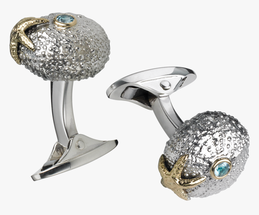 Patrick Mavros Sea Urchin Starfish Cufflinks In Silver - Body Jewelry, HD Png Download, Free Download