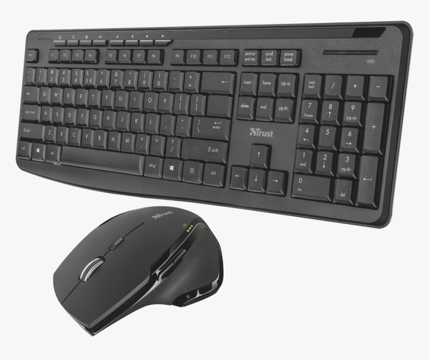 Evo Silent Wireless Keyboard With Mouse - Trust Evo Silent Wireless Keyboard With Mouse, HD Png Download, Free Download