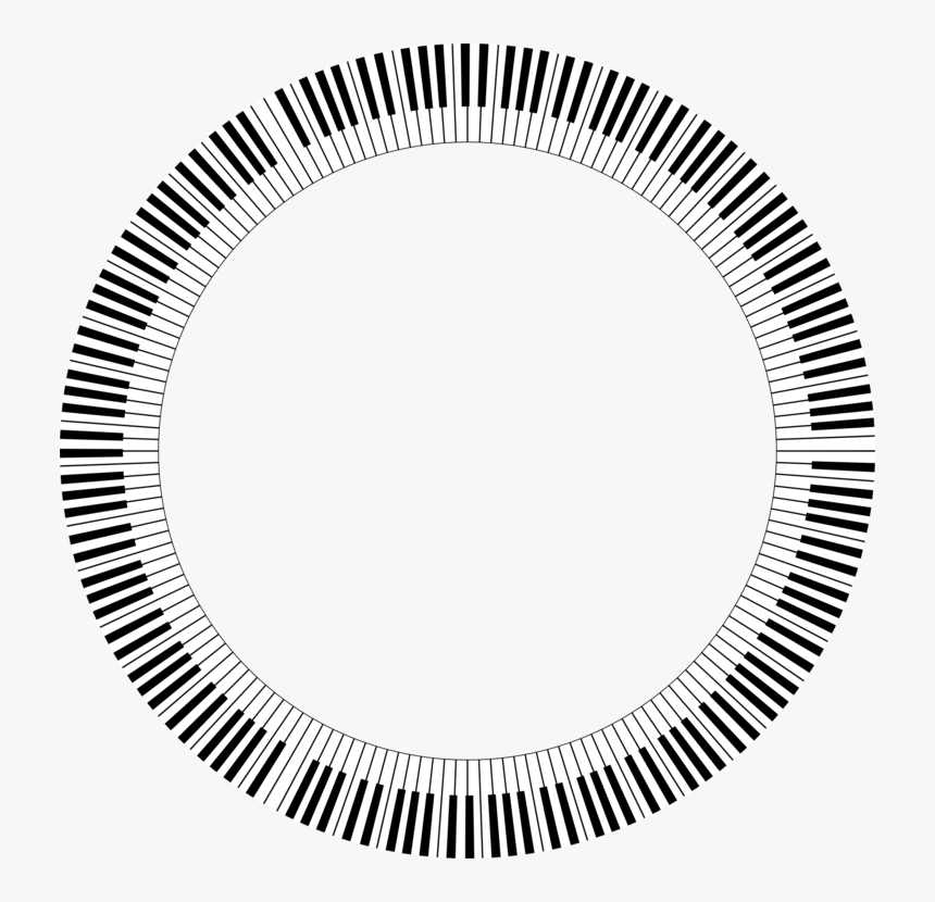 Area,tableware,black - Circular Piano Keyboard Vector, HD Png Download, Free Download