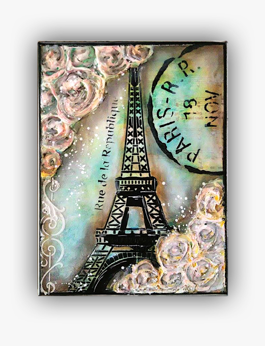 Mixed Media Eiffel Tower, HD Png Download, Free Download