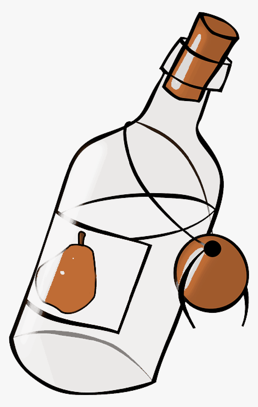 Moonshine Bottle Clipart Cartoon Light - Message In A Bottle Clipart, HD Png Download, Free Download