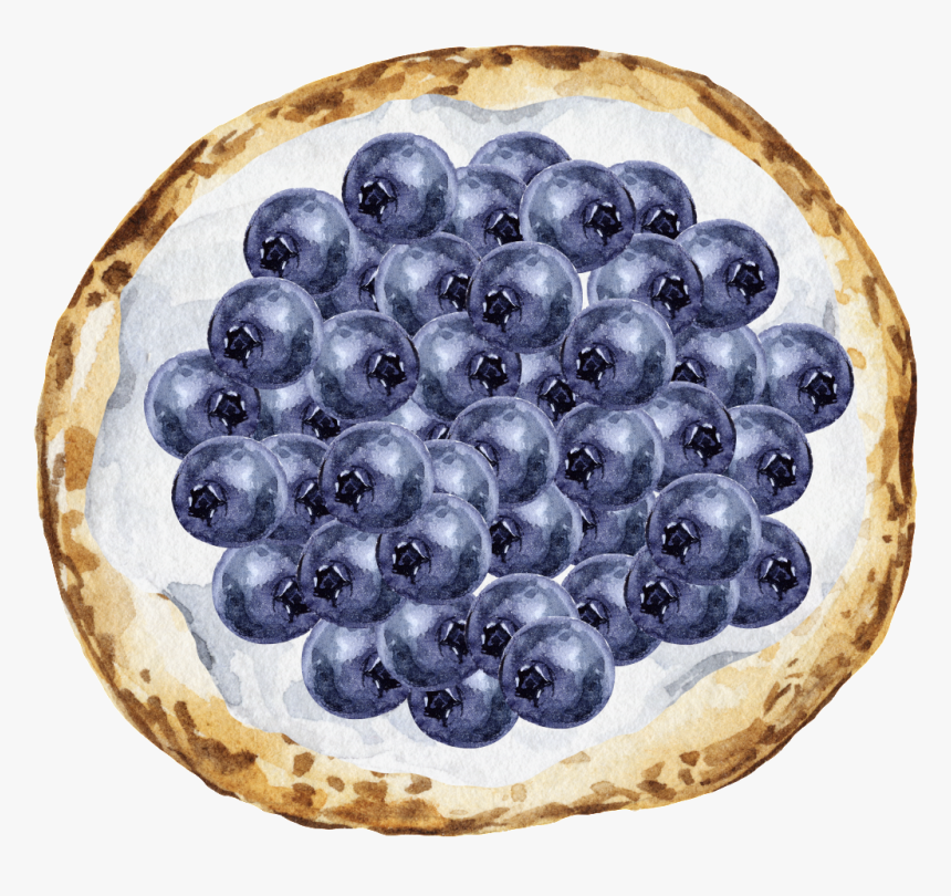 Hand Painted Fruit Pizza Png Transparent - Blueberry, Png Download, Free Download