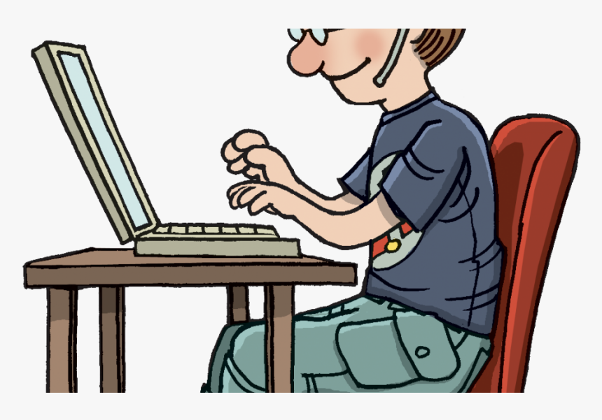 Transparent Student Typing Clipart - Typing In The Computer Clipart, HD Png Download, Free Download