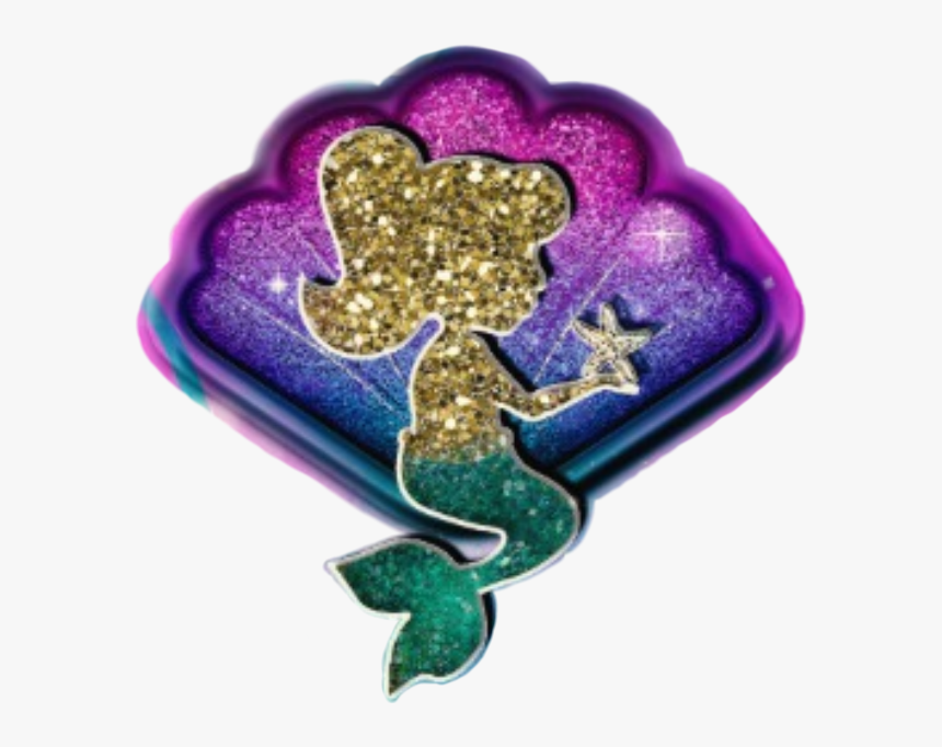 #mermaid #girl #shell #purple #green #gold #birthday - Cross, HD Png Download, Free Download