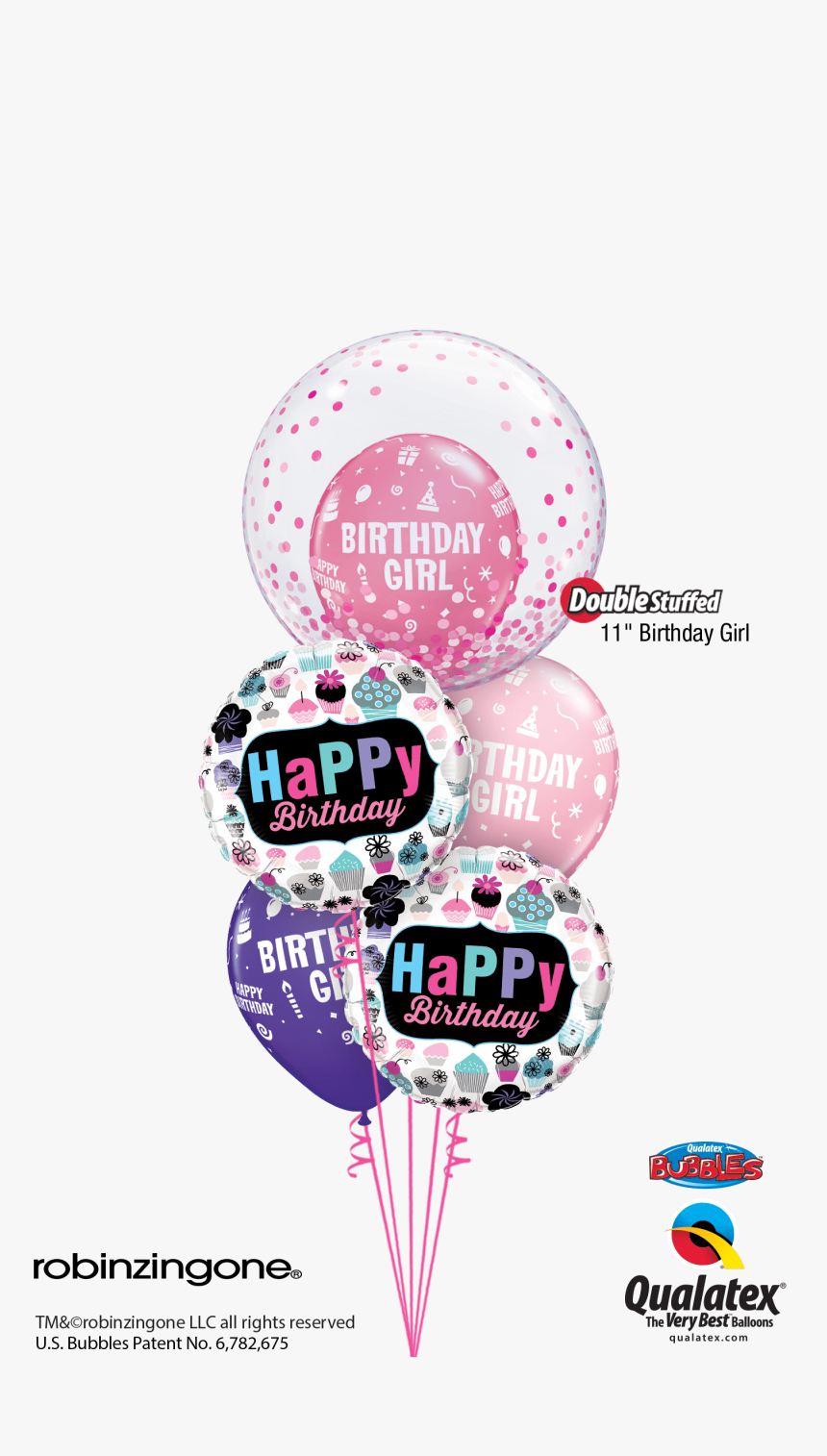 Cupcakes For The Birthday Girl At London Helium Balloons - Qualatex, HD Png Download, Free Download