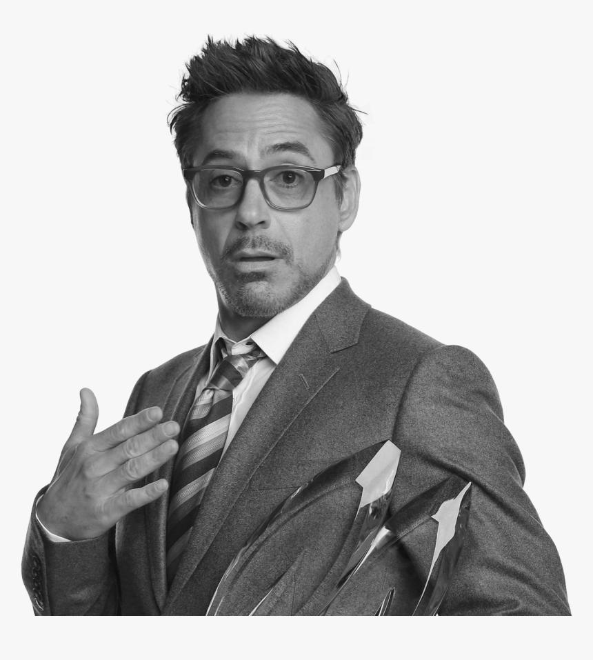High Quality Robert Downey Junior Black And White Blank - Robert Downey Jr Class, HD Png Download, Free Download