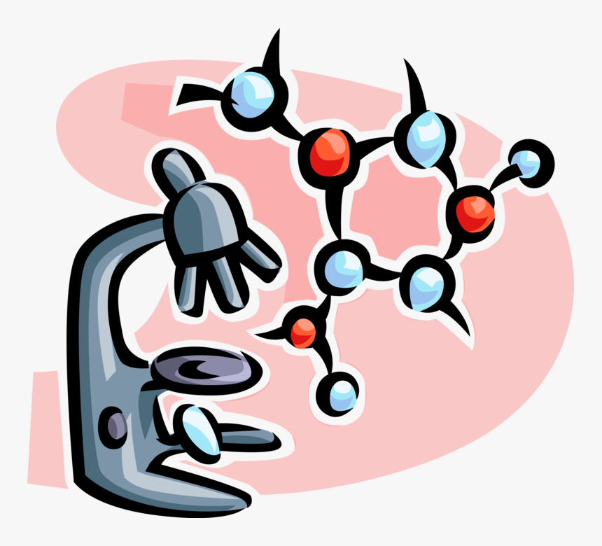 Vector Illustration Of Science Laboratory Microscope - Atoms, HD Png Download, Free Download