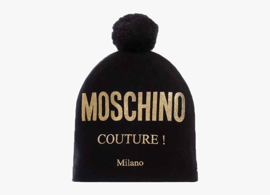 Moschino Kids Bobble Beanie In Black/gold - Moschino, HD Png Download, Free Download