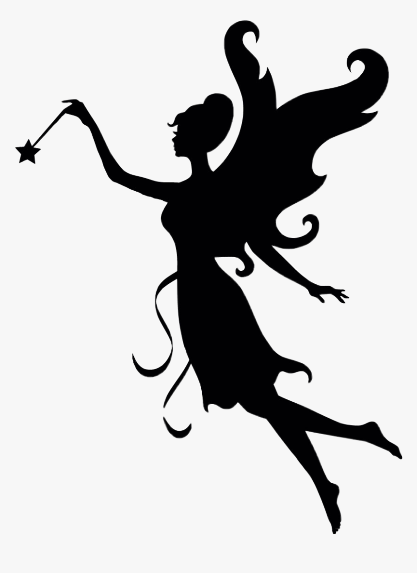 Fairy With Wand Silhouette , Png Download - Fairy With Wand Silhouette, Transparent Png, Free Download