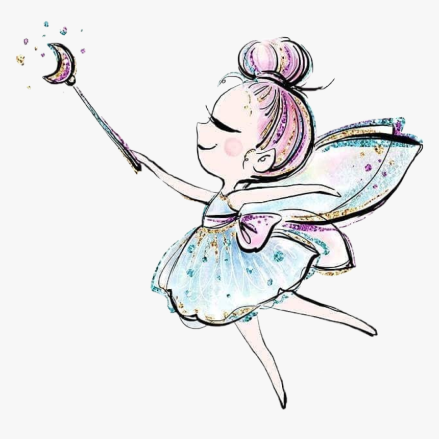 #watercolor #fairy #ballerina #princess #glitter #sparkles - Karamfila Fairy, HD Png Download, Free Download