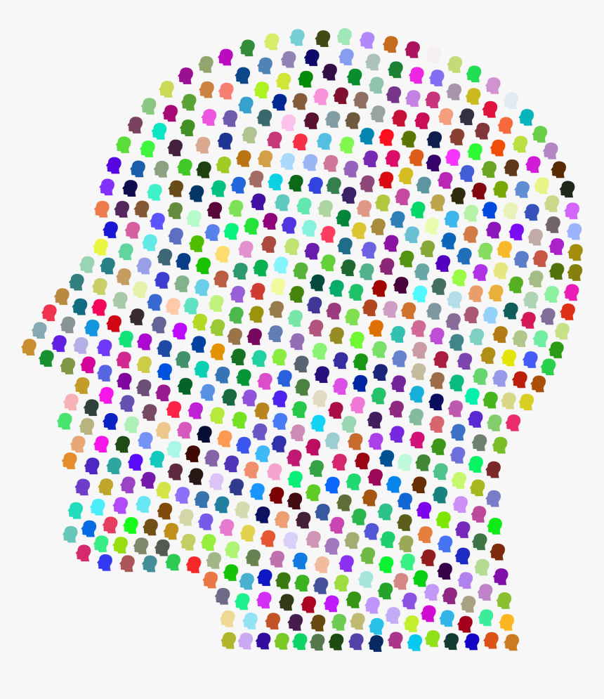 Man Head Silhouette Fractal Prismatic Clip Arts - Clip Art, HD Png Download, Free Download