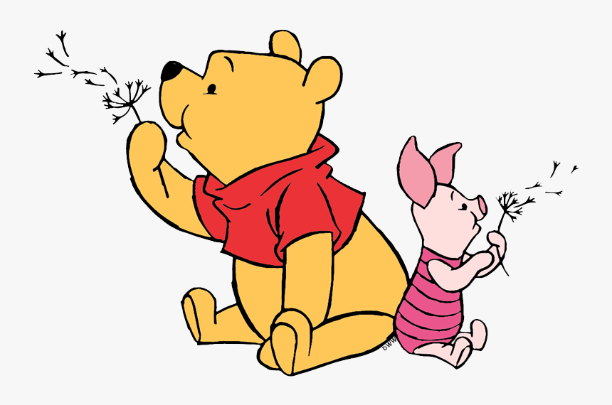 Pooh, Piglet Blowing Dandelion Fuzz - Winnie The Pooh And Piglet, HD Png Download, Free Download