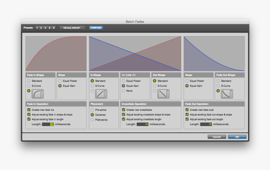 Pt Batch Fades - Pro Tools 12 Fade Dialogue Box, HD Png Download, Free Download