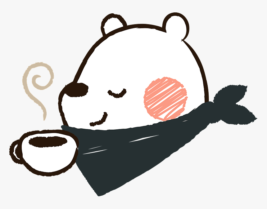 White Bear With Coffee Clipart - コーヒー 画像 フリー イラスト, HD Png Download, Free Download