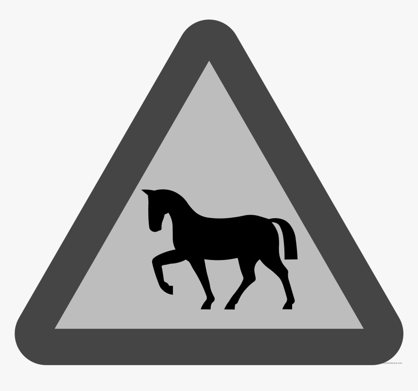 Horse Sign Clipart - Horse Rider Drawing Silhouette, HD Png Download, Free Download