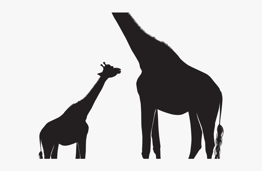 Giraffe And Baby Silhouette, HD Png Download, Free Download