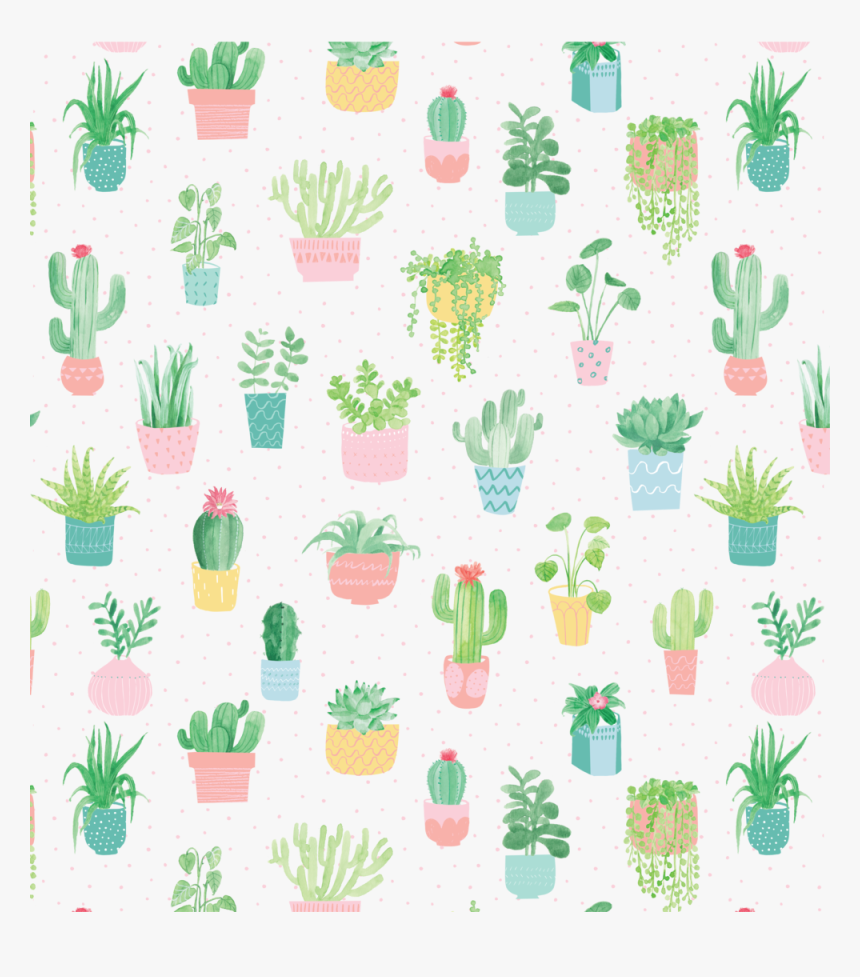 Pastel Cactus , Png Download - Cactus Wrapping Paper, Transparent Png, Free Download