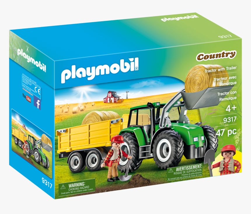 Country Tractor With Trailer - Playmobil Tractor, HD Png Download, Free Download