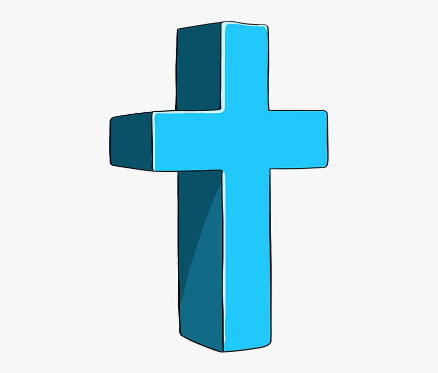 How To Draw 3d Cross - Cross, HD Png Download, Free Download