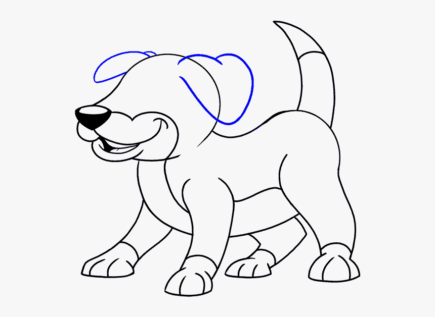 How To Draw Cartoon Dog - Puppy Cartoon Dog Drawing, HD Png Download, Free Download