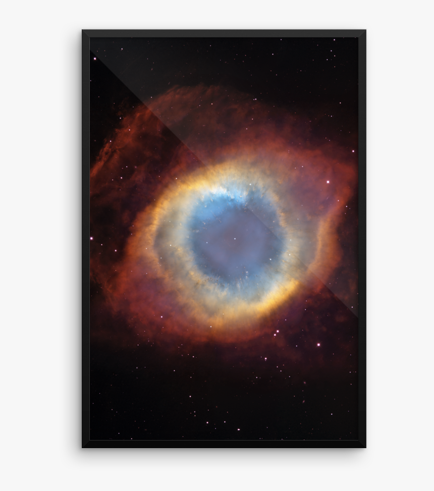 The Helix Nebula Red Yellow Blue Poster Framed - Eye Of God Nebula, HD Png Download, Free Download