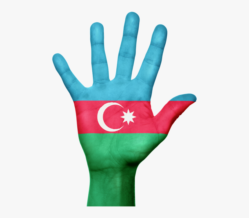 Azerbaijan Flag Hand Free Photo - Azerbaijan Flag Hand, HD Png Download, Free Download