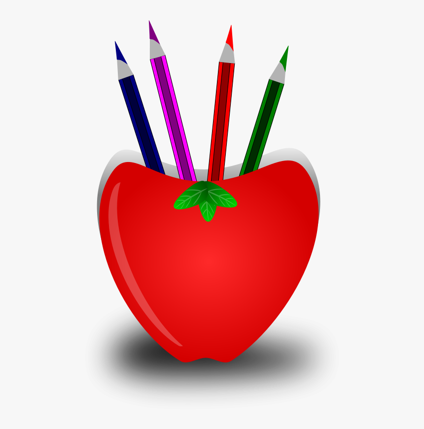 Teacher Apple And Pencil - Pencil Stand Clipart, HD Png Download, Free Download