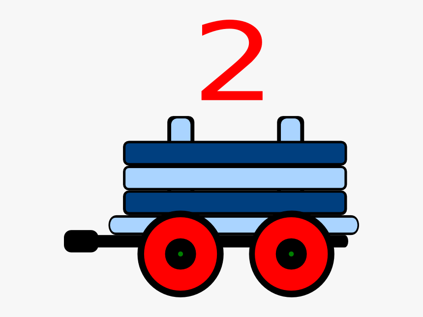 Toot Toot Train Carriage With 2 In Blue Svg Clip Arts - Train With Number Clipart, HD Png Download, Free Download