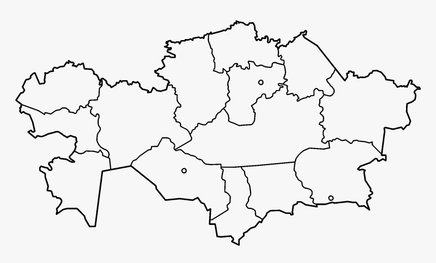 Kazakhstan Provinces Blank - Map Of Kazakhstan Regions, HD Png Download, Free Download