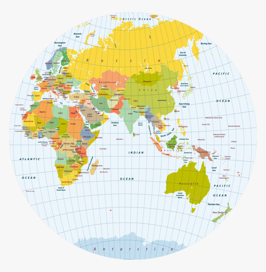 Polypropyln World Map Round Placemat C-1"
 Class= - St Vincent And The Grenadines On World Map, HD Png Download, Free Download