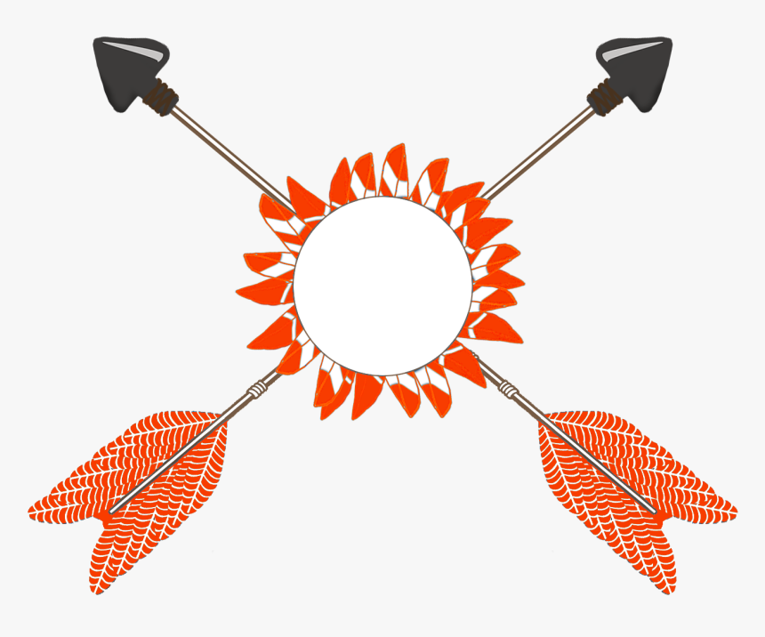 Orange Red Tribal Arrows Clipart - Feathers Crossed, HD Png Download, Free Download