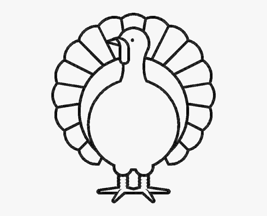 Canada Thanksgiving Day Turkey In Graphic Coloring - Turkey Clip Art Black And White, HD Png Download, Free Download