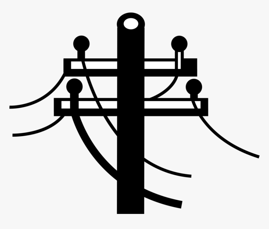 Vector Illustration Of Transmission Utility Pole Carries - Vector Electric Pole Png, Transparent Png, Free Download