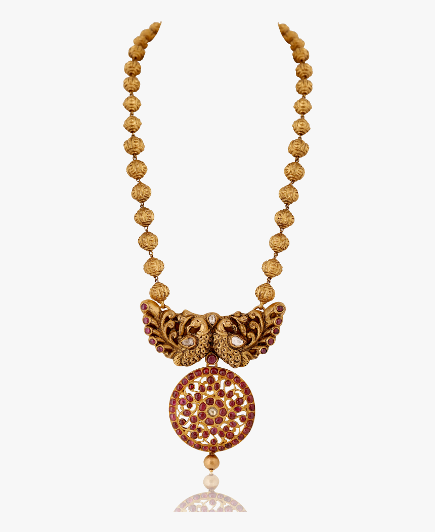 Mesmerizing Twin Peacock Ruby Necklace - Necklace, HD Png Download, Free Download