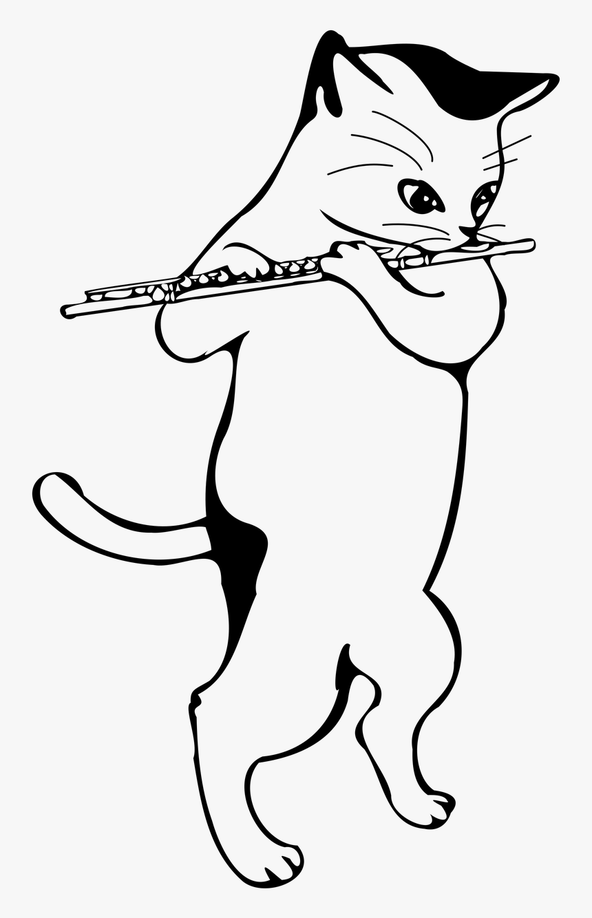 Кошка с кларнетом рисунок