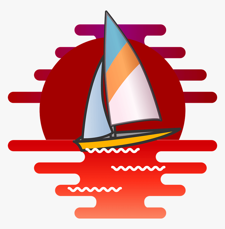Yacht Sunset Clipart, HD Png Download, Free Download