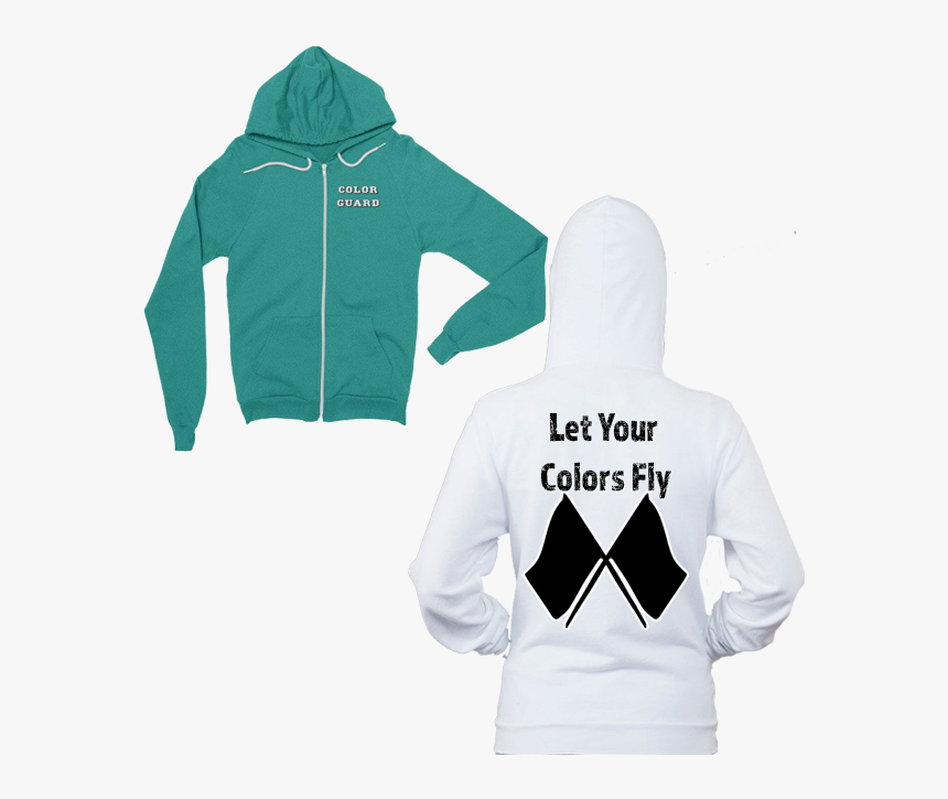 Let Your Colors Fly Color Guard Zip Up Hoodie Features - Chicago Flag Zip Up Hoodie, HD Png Download, Free Download