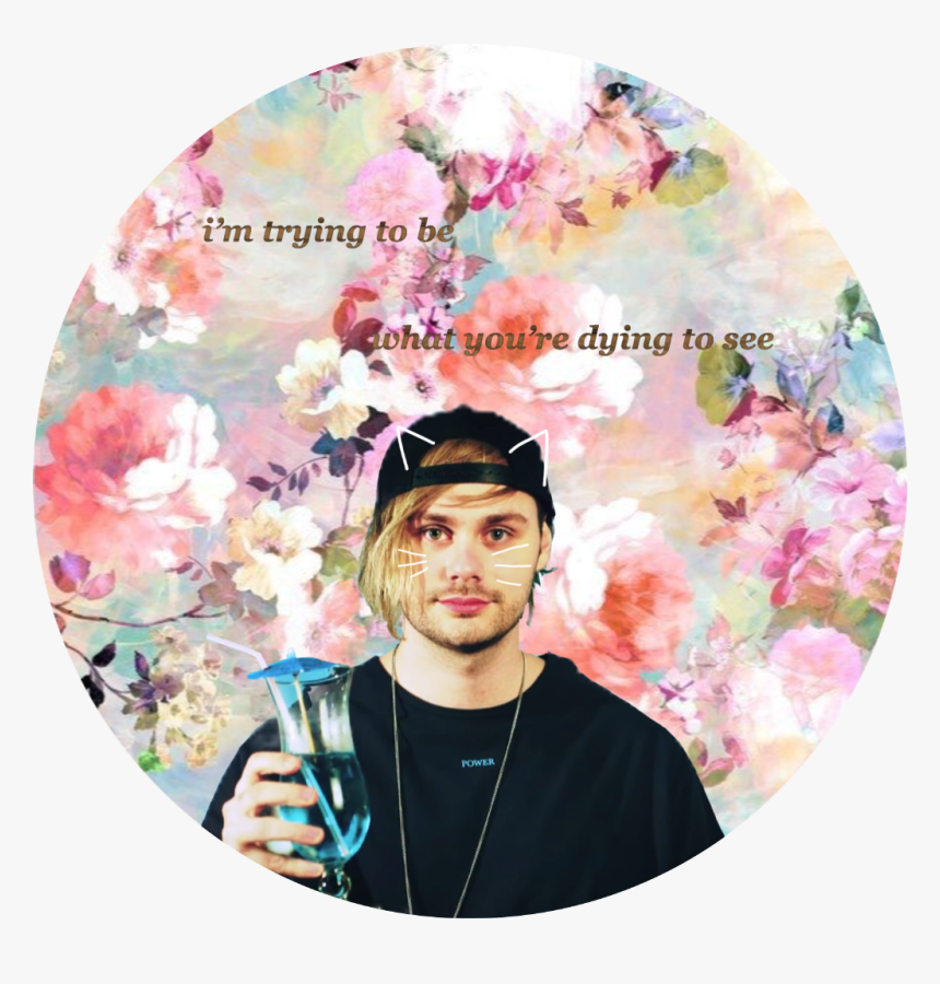 Michaelclifford 5sos 5secondsofsummer Kitten Catears - Flower Print Aesthetic, HD Png Download, Free Download
