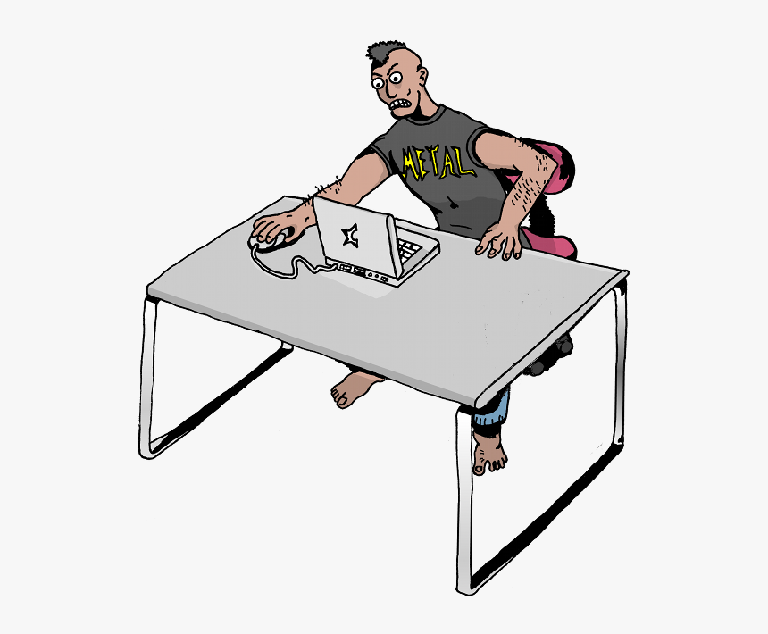 Angry Man Looking At Computer - Coffee Table, HD Png Download, Free Download