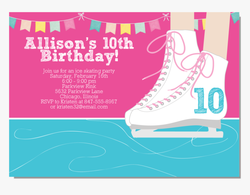 Party Invitation Ice Skate, HD Png Download, Free Download