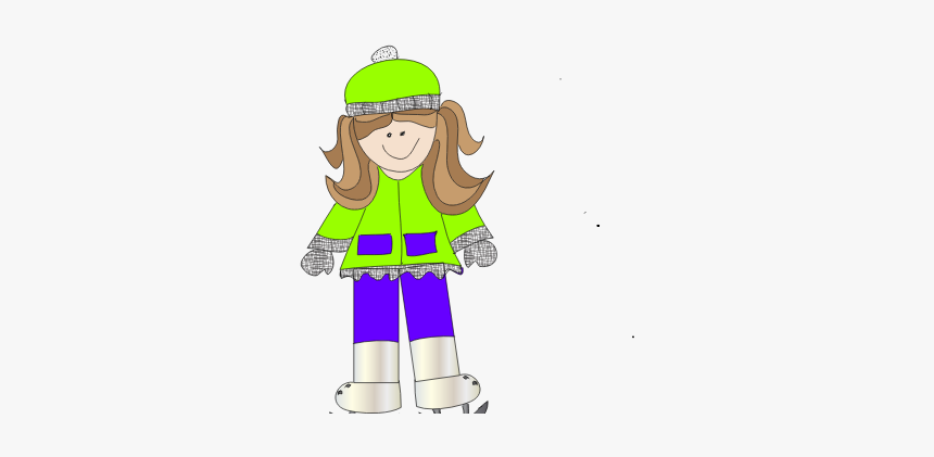 Cartoon Vector Image Of A Girl Ice Skating - Cartoon, HD Png Download, Free Download