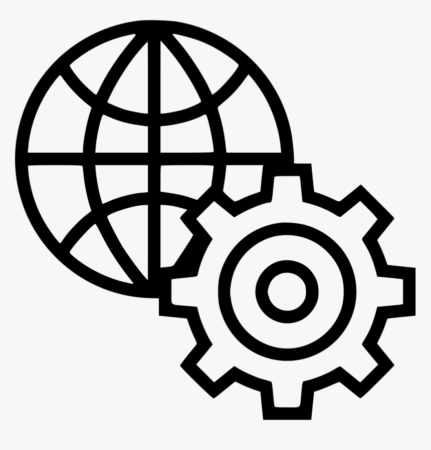 Gear Options Globe - Globe Gear Icon Png, Transparent Png, Free Download