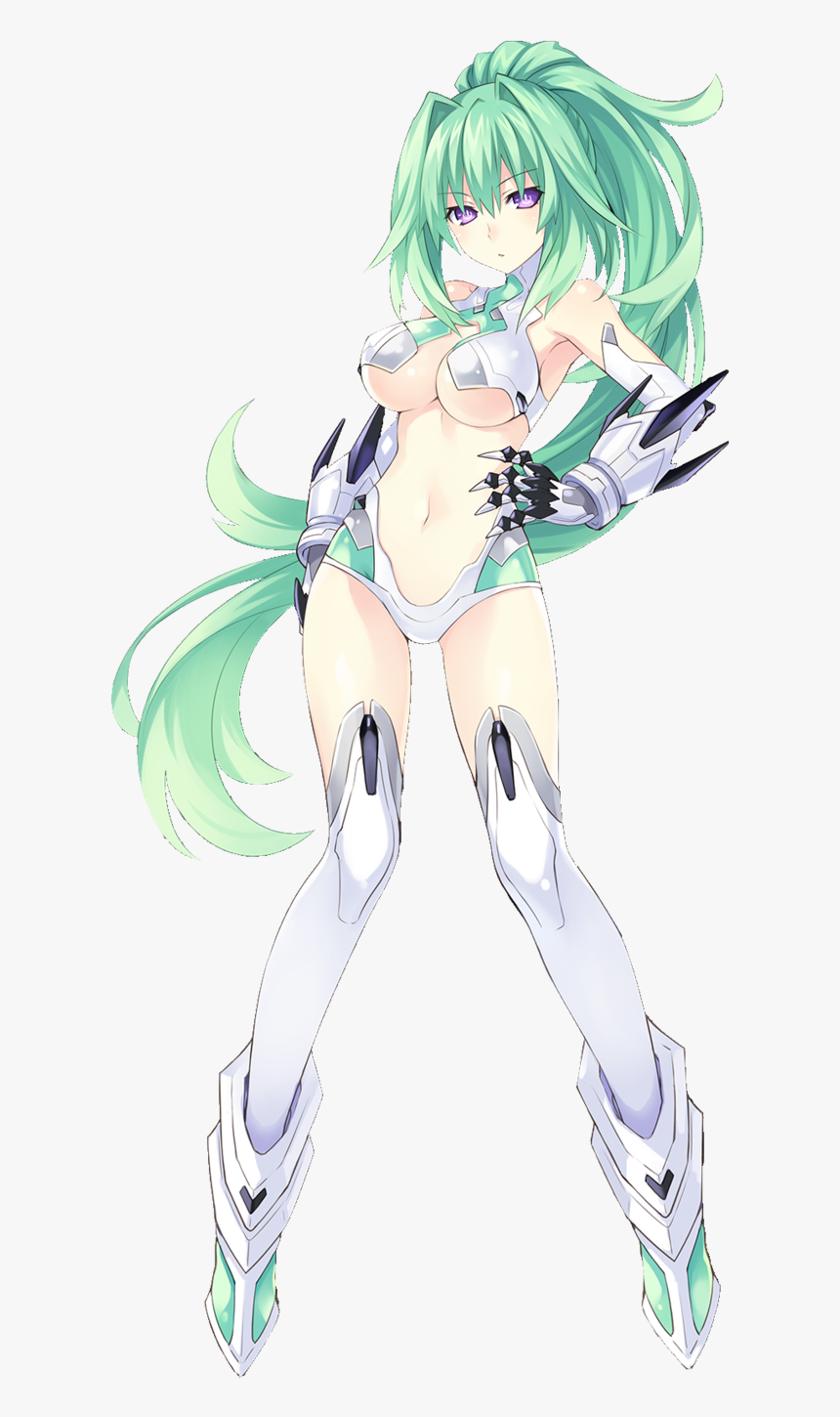 Megadimension Neptunia Vii Hyperdevotion Noire - Green Heart Neptunia Render, HD Png Download, Free Download