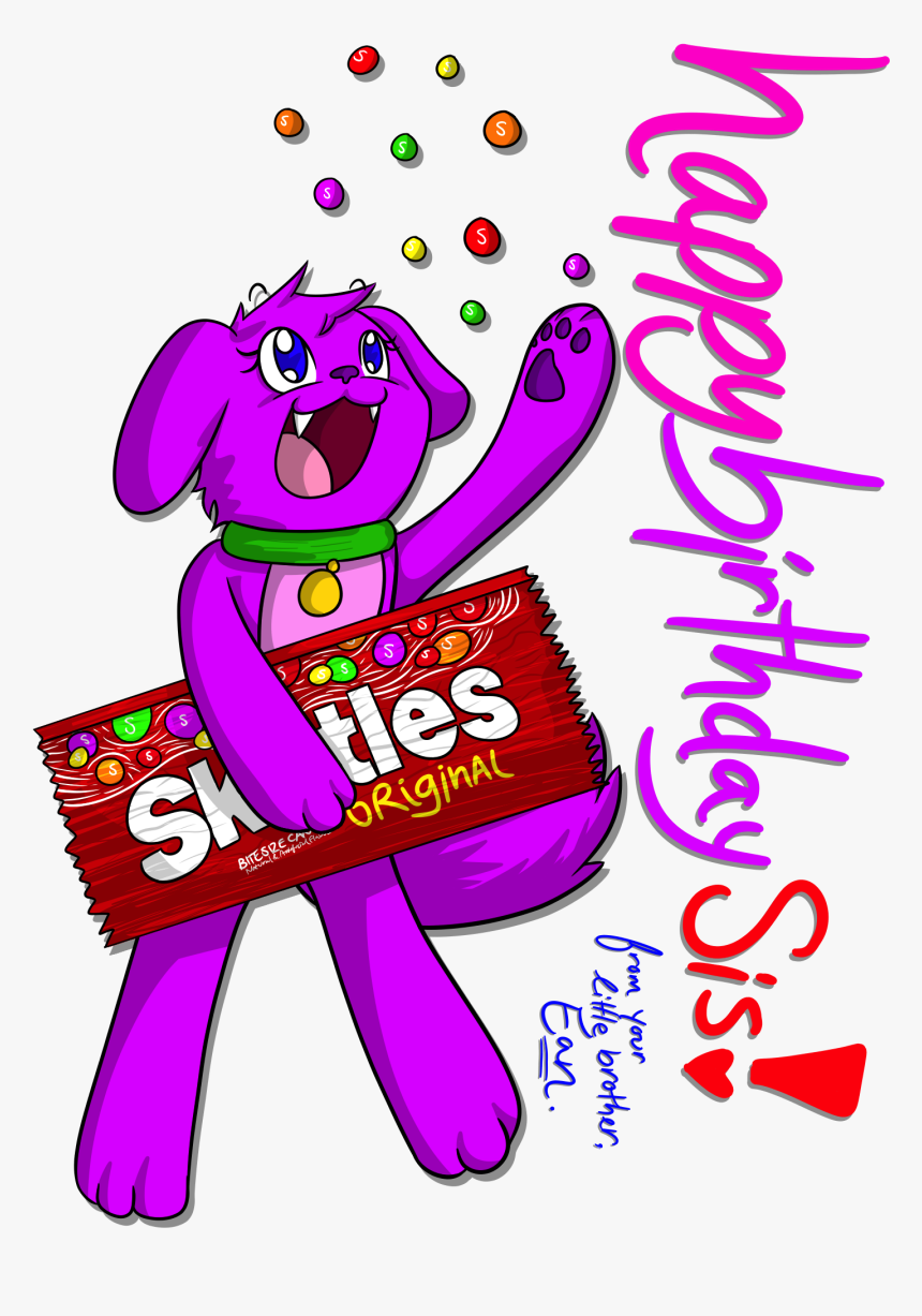 My Sister&purple Skittle Dog By Epz379 - Cartoon, HD Png Download, Free Download