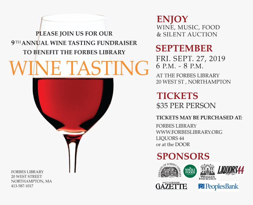 Please Join Us For Our 9th Annual Winetasting Fundraiser - Glass Of Wine, HD Png Download, Free Download