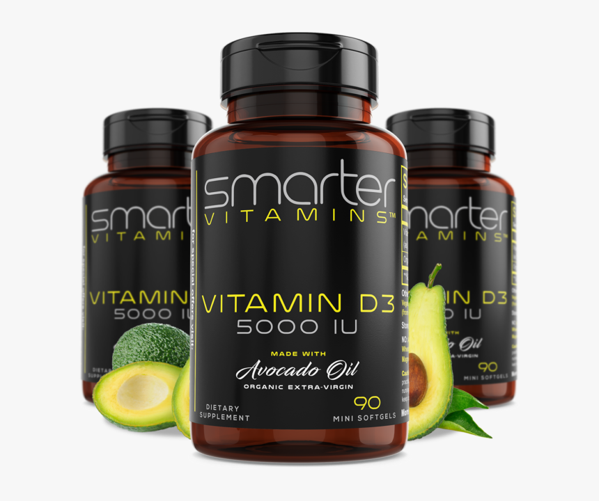 Smartervitamins Vitamin D3 5000 Iu With Organic Avocado - Smarter Vitamin C, HD Png Download, Free Download